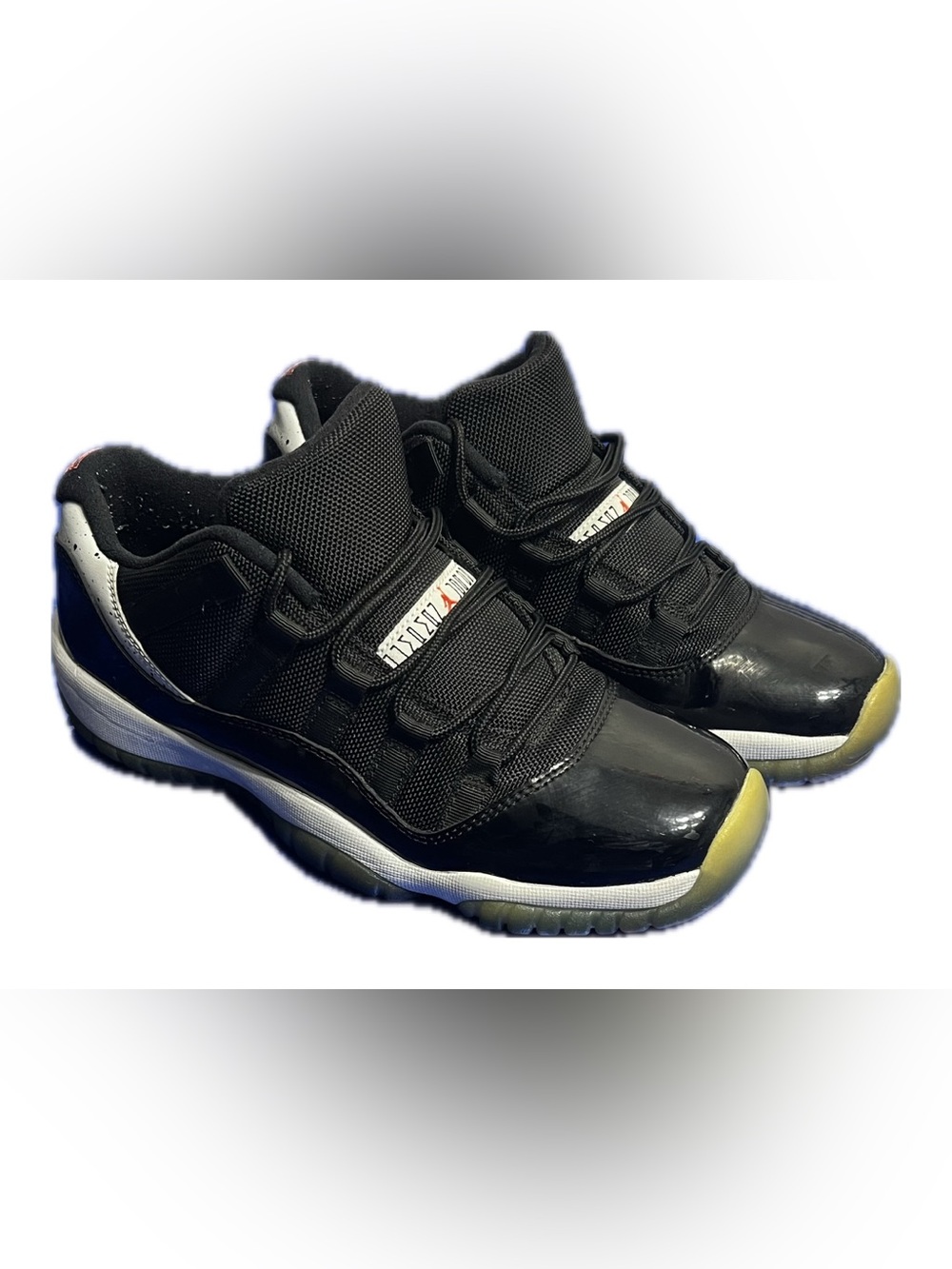 Jordan 11 Retro Kids Black low-Top Sneakers with White Accents